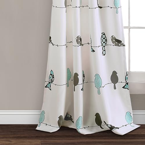 image for Lush Decor Rowley Birds Light Filtering Window Curtain Panels, Pair, 5