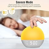 Ainiv Alarm Clock Wake Up Light with Sunrise/Sunset Simulation, 9Min Snooze Dual Alarms, 25 Sleep Sounds/FM Radio Bedroom Night Lamp, Adjustable 10+8 Colors Atmosphere Lamp, USB Port to Charge Phone - Image 5