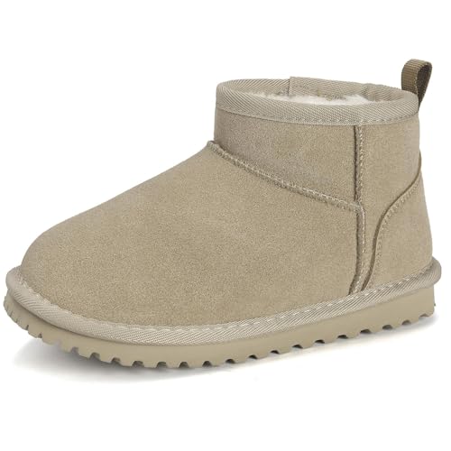 Best Winter Shoes for Kids: Warm, Waterproof & Durable Options 14 Mishansha Kids Winter Snow Boots Boys Girls Warm Faux Fur Lined Suede Ankle Booties Water-Resistant Anti-Slip for Little Kid Brown Size 12.5