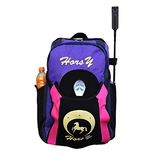 TentHome   Bolsa de equitación para zapatos profesional con compartimento para casco, mochila para padres y niños, para casco, botas de equitación (Velillo, para niños)