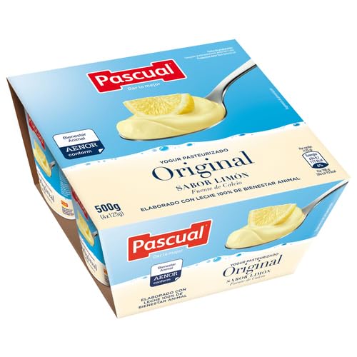 Yogur pasteurizado PASCUAL 4 x 125 g. Varios Sabores (REFRIGERADO) (PACK DE 4) (LIMON)