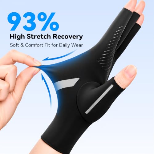 SOLOEVER Fingerless Compression Arthritis Gloves w/ Non-Slip Grip (XS-2XL) - image 4