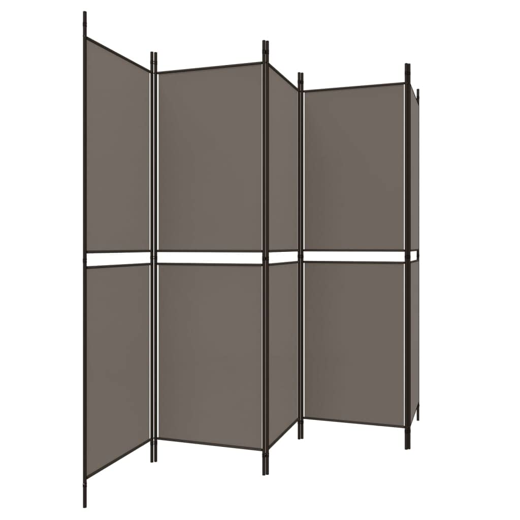 Paravent 5 pièces anthracite 250 x 220 cm en tissu