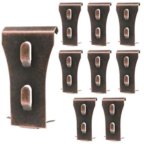 Image of Biaungdo 8 Pcs Copper Brick Wall Clips Heavy Duty Steel for Outdoors | No Drilling Required, Fits 2-1 /4 to 2-3 /8 Inch Bricks, Rust Resistant Steel, Easy Clip-On, For Decor Tools