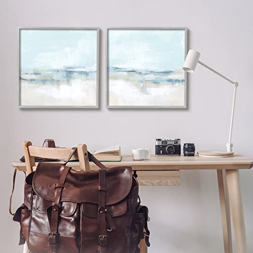 'Abstract Blue Atmospheric Landscape'| 2pc Framed Giclee Art Set 2 by Stupell Industries - Used condition - Image 2