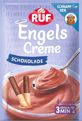 RUF Engels Creme Schokolade, Dessertpulver für eine Dessertcreme mit vollmundigem Schoko-Geschmack, 4 Portionen