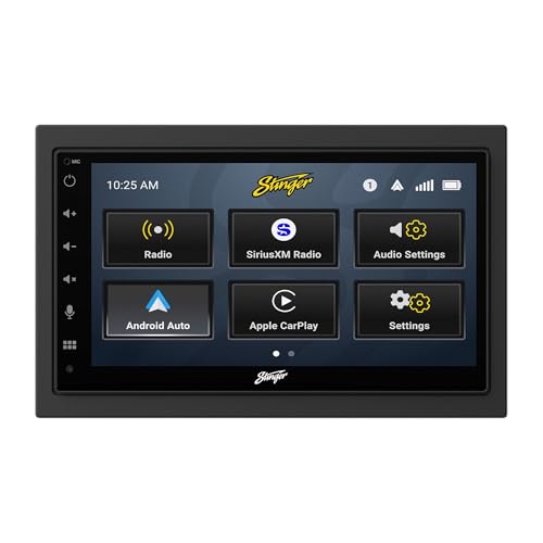 Stinger 6.8�C���` �^�b�`�X�N���[�����W�I�J�[�X�e���I�L�b�g �g���^�^�R�} (2016-23) �g���b�N�p �v���O�A���h�v���C ���C�����X Apple CarPlay & Android Auto SiriusXM Ready Bluetooth
