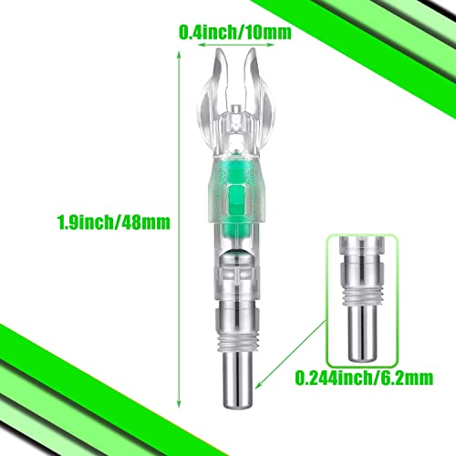 Hosolee 6.20Mm/.244Inch Lighted Nocks Automatically Bowstring Activated Knock For Archery Arrows Shafts (Green 10 Pack) #TOP1