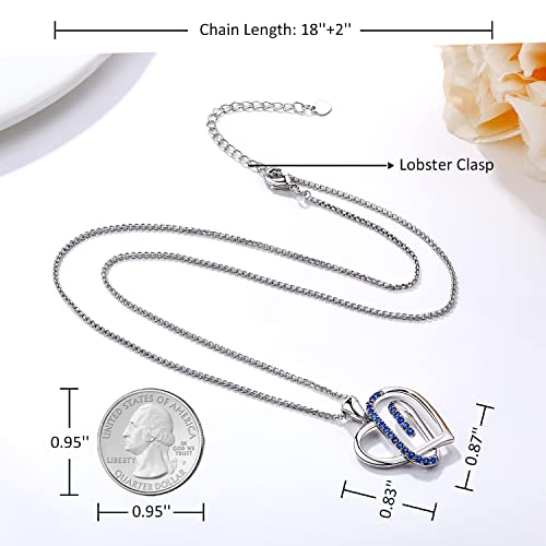 JD&P Infinity Love Paperclip Silver Tone Heart Necklace for Women Girls, September Zircon Birthstone Pendant Jewelry Christmas Birthday Gifts for Mom Daughter Friends - Image 5