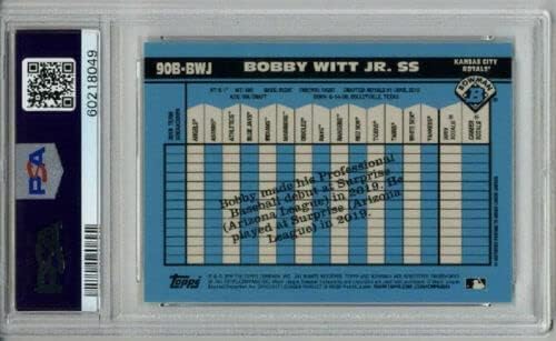 2020 BOWMAN CHROME #90BBWJ 1990 BOWMAN BOBBY WITT JR. BASEBALL CARD PSA 9