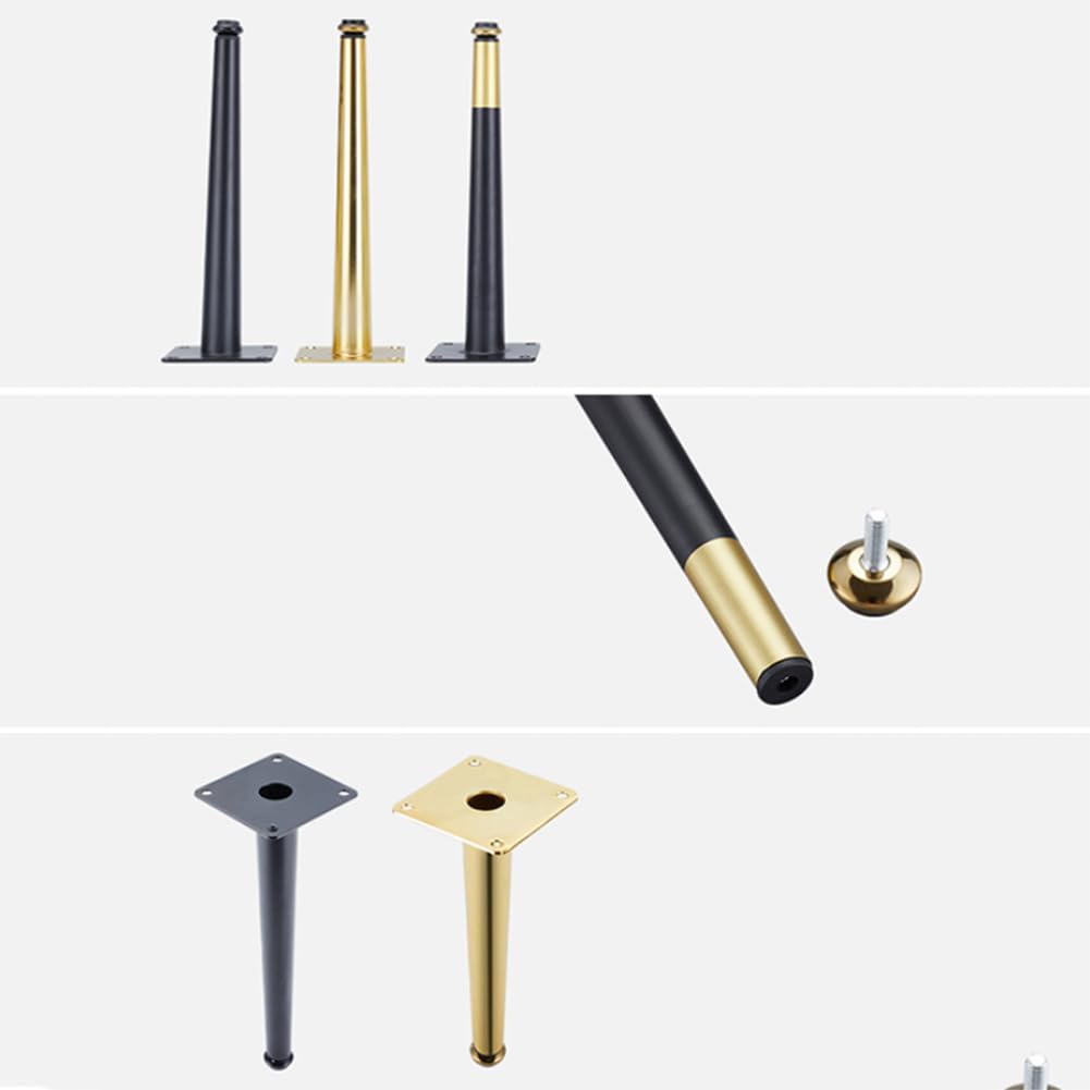 Generico Gambe per Mobili Regolabili/Piedistalli per Cassettiere Piedini Dorati per Mobili da Bagno Conici Piedini per Poltrone 10-75 cm (+10 Mm) Set di 4 Piedini per Armadi (30 cm Oro)