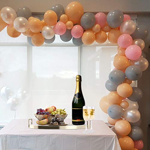 Pink champagne balloon garland arch kit, 80 pack grey white party…