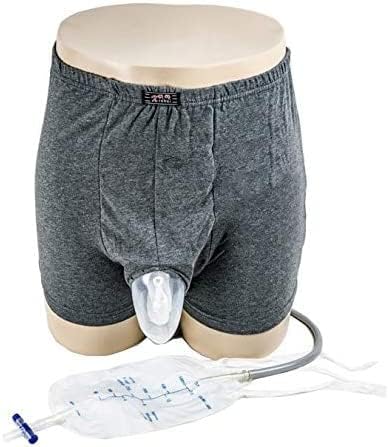 Male Urinal - Wearable Men's Urinal with Elastic Waistband & Two 500ml Urine Collection Bag - Reusable Urine Collector(Random Color) (L)