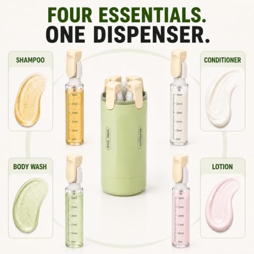 Image of 4 in 1 Travel Bottles for Toiletries, TSA Approved Leak Proof Refillable Travel Containers, 4x30ml Travel Bottles for Shampoo, Oil, Lotion, Body Wash, Travel Accessories Kit for Women & Men