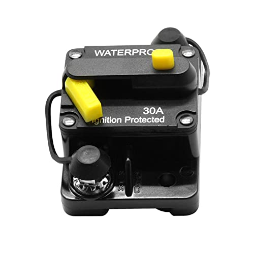 30Amp Circuit Breaker,12V-48V DC Fuse Holder,Replace Fuses,with Reset Button,for Automotive Marine Boat Audio System Current Overload Protection(30A) 30Amp Circuit Breaker,12V-48V DC Fuse Holder,Replace Fuses,with Reset Button,for Automotive Marine Boat Audio System Current Overload Protection(30A)