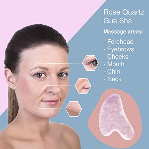 Herramienta de masaje de raspado Guasha - Tablero Gua Sha de cuarzo rosa - Herramienta raspadora tradicional para antienvejecimiento - Guasha de piedra de cuarzo rosa 100% natural - Por Sandine - imagen 6