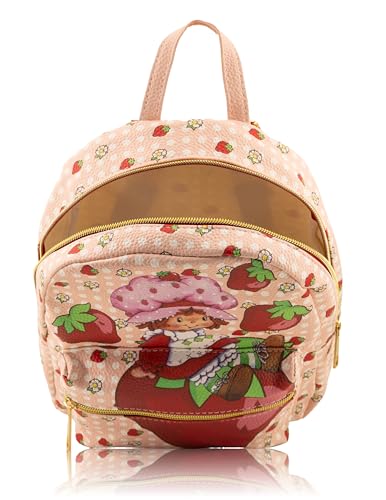 Image of Strawberry Shortcake Mini Backpack for Kids & Adults | 10 inch PU Leather Backpack Purse | Toddler Travel Bag, Small Bookbag, Lightweight Rucksack for School, Travel, or Everyday Use | Ages 3+