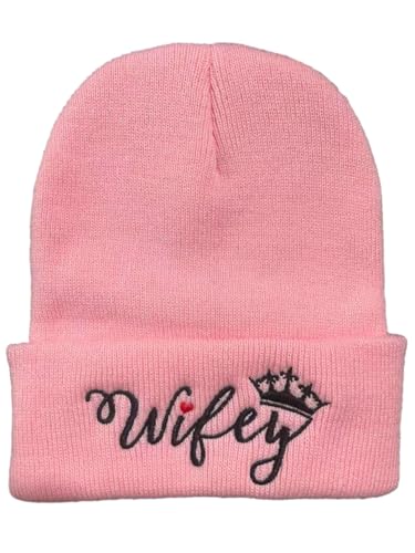Gifts for Wife from Husband on Mothers Day - Wife Gifts for Valentines - Wifey Beanie Pink