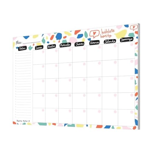 Planificador mensual A4, Organizador mensual, atemporal con 52 hojas, diseño Háblate Bonito