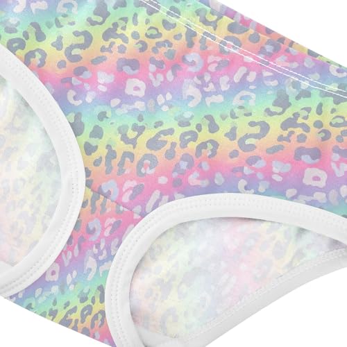 Joisal Cotton Girls Underwear Toddler Pastel Rainbow Colors Leopard Panties for Girl Stylish Kids Undies Briefs 2t4
