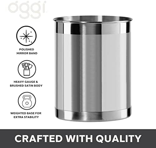 OGGI Utensil Crock, Stainless Steel-5", Regular