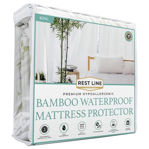 King Size 78x80&rdquo; Premium Bamboo Waterproof Mattress Protector, 100% Viscose from Bamboo...
