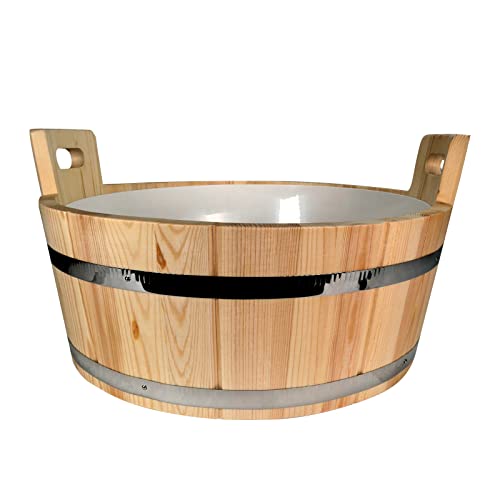 SudoreWell® Sauna Fußwanne Big 18 Liter aus Kiefernholz inklusive...