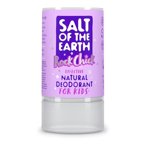 Natural Deodorant Crystal Rock Chick by Salt of the Earth, Unscented, Fragrance Free - Vegan, Long Lasting Protection, Leaping Bunny Approved - 90g