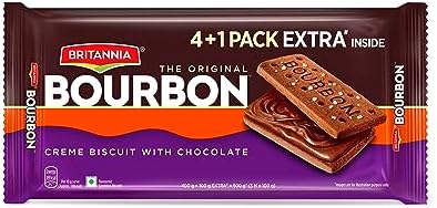 Britannia The Original Bourbon - Creme Biscuit with Chocolate | Buy 4 Get 1 Free | 500gm | Chocolatey Indulgence in every layer