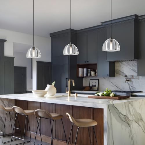Image of Crystal Pendant Light Kitchen Island，Brass Hanging Pendants Lights