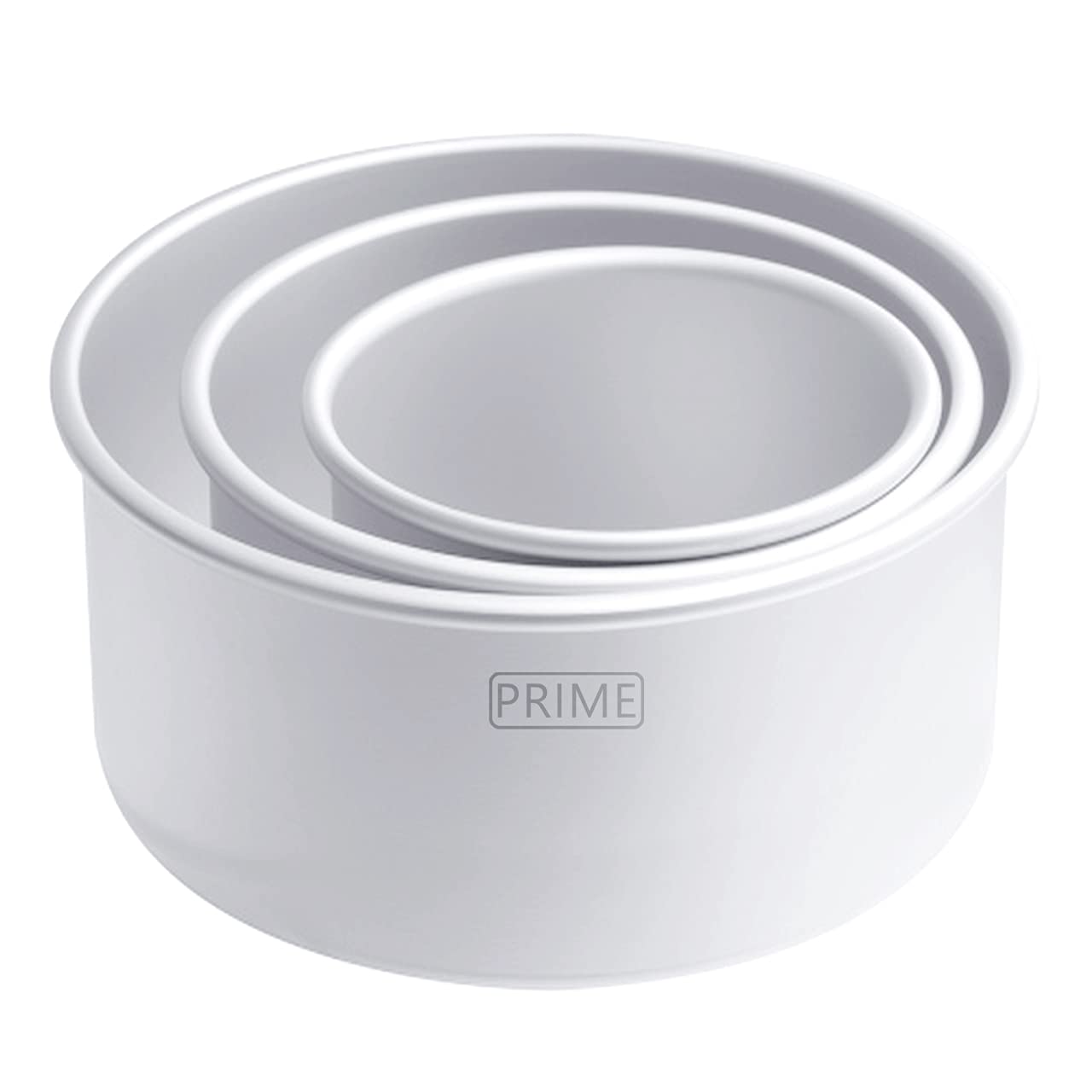 Prime Bakers and MouldersRound Aluminium Cake Mould for Oven - 4, 5 & 6 Inch Diameter: 3 inch Depth (Set of 3 Pieces)