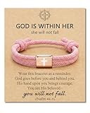 HGDEER Easter Gifts Basket Stuffers for Tween Teen Girl Kids, Cross Bracelet Valentines Day Gifts for Kids Teen Girl Stuff Trendy Christmas Christian Baptism Bracelets