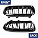 DEKEWEI F15 Grill, Front Kidney Grille for 2014-2018 X5 Series F15 2015-2019 X6 Series F16 X5M F85 X6M F86 (Double Slats Gloss Black Grills, 2pcs)