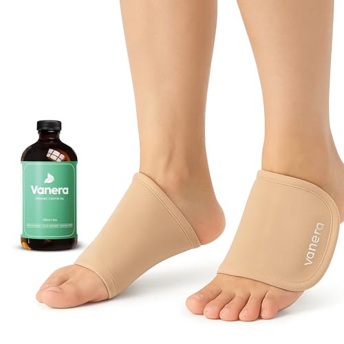 Vanera Castor Oil Pack for feet 100% Certified Organic Castor Oil Pack wrap for Feet & Ankles with 100% Natural Soft Reusable Cotton Pads and Adjustable Straps 2 Pcs
