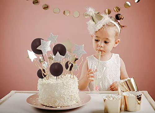 Lebery 20Pcs Ball Shaped Cake Insert Toppers Ball Cake Topper Mini Balloon Cake Cupcake Topper Diy Foam Ball Brown Pearl Ball Cake Toppers For Birthday Party Baby Shower Wedding Cake Decorations #TOP5