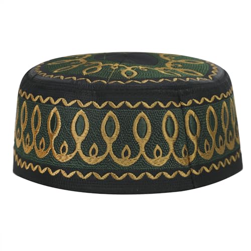 Islamic Men Prayer Kufi Hat Muslim Arabian Embroidered Skull Cap Arab Indian Religious Praying Cap Ramadan Eid Gift2