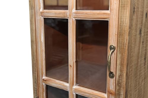 Image of LKTART 55 inch Tall Kitchen Pantry Cabinet,Narrow Storage Cabinet with Drawers | Solid Wood Frame;Farmhouse /French Country Narrow Corner Glass Display Cabinet;Narrow Storage Cabinet;Tall Accent Cabinet