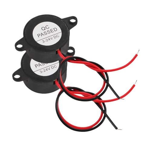 Zerodeko 2 Piezas Buzzer Piezoeléctrico Alarma Exterior Sonido Instalación Sencilla con Tornillos o Adhesivo Compatible con Sistemas de Alarma Domésticos y Motores de Vibración