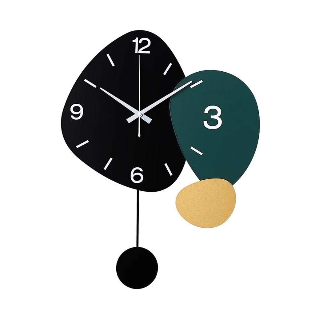 EINES Silent Decorative Wall Clock Wall Clock Living Room Home Creative Fashion Modern Atmosphere Clock Restaurant Simple Swing Decorative Clock Easy to Read