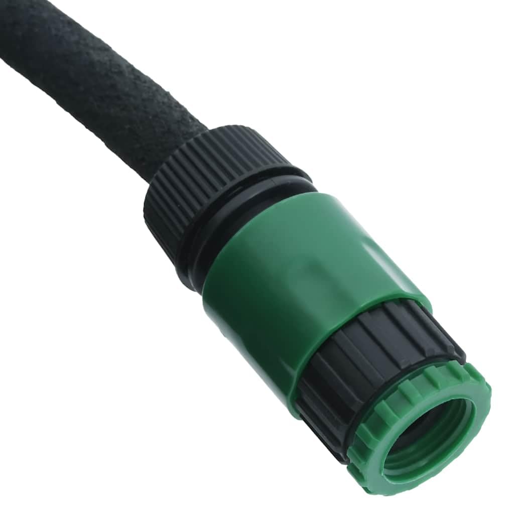 Manguera de goteo de goma negra de 10 m de 0,6 pulgadas con conector de 1 2 pulgadas, manguera de riego porosa para jardín, flores de césped, riego por goteo flexible