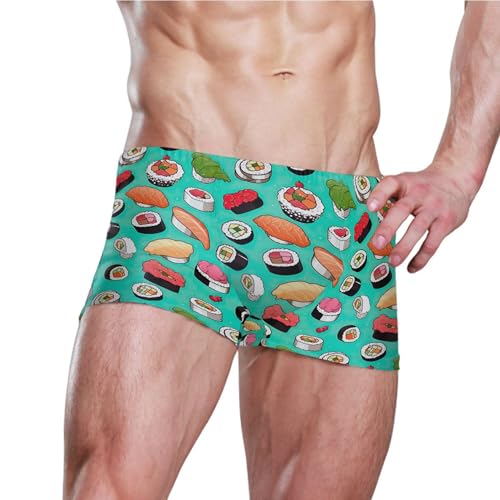 Sushi Food Mens Swim Trunk Swimwear Bathing Suit Swim Brief Square Leg Board Short S B04037703