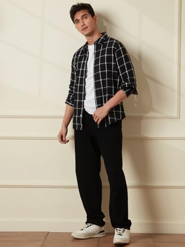 Image of WROGN Men's 100% Cotton Jeans | Solid | Anti Fit