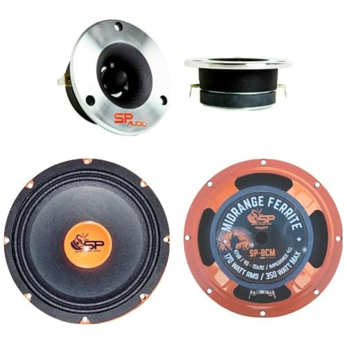 [TWEETER] 2 Tweeter modello sptw28; Tweeter in alluminio da 9,40 cm di diametro; Bobina mobile in kapton ad alta temperatura da 2,50 cm di diametro (1