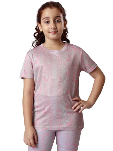 Image of Girl's Active Sports Wear Solid Short Sleeve Running Workout Tshirts Athletic Tops Lightweight Quick Dry Training Yoga Round Neck Tshirt (4 to 14 YRS)