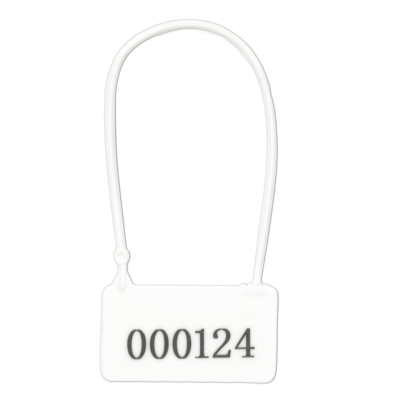 JDJUBOA 100 PCS Numbered Plastic Security Padlock Seals Disposable Tamper Evident Seals Writable Luggage Padlock Locking Tags(White)