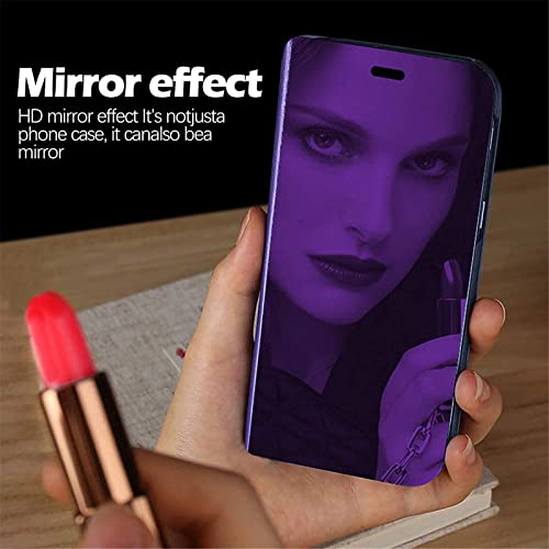 17 Pro Max Case Compatible with iPhone 17 Pro Max 5G Cell Phone Case with Kickstand, PU Leather, Clear View Makeup Mirror Flip Cover, Shockproof Protective Cover for iPhone 17 Pro Max 5G (Purple) by Gxmeuie - Used condition - Image 3