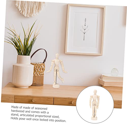 Sewroro 3 Pecas esboço acessório madeira Bonecos articulados para desenho cesta desenhando figuras p