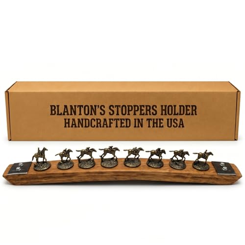 Bourbon Stopper Display for Blantons Authentic Whiskey Barrel Stave Cork Display Holder Natural with Metal Hoop