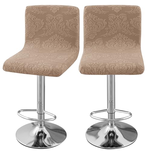Image of Chair Covers Bar Stool Cover 2pc Bar Chair Cover Swivel Bar Stool Slipcover | Stretch Counter Height Bar Stool Cover High Back Chair Cover Counter Stool Bar Chair Covers for Kitchen Pub Dining Room,02