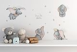 Muravie Dumbo Nursery Room Removable Wall Decal - Cute Elephants Clouds and Stars Sticker for Kids Room Decor (Elephant Sticker)